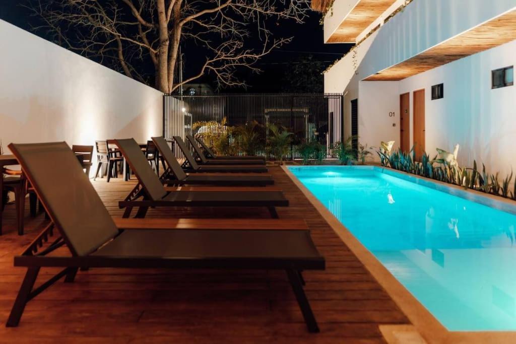 Cozy Apartment With Pool In Bacalar Center Extérieur photo